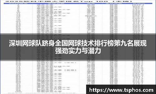 深圳网球队跻身全国网球技术排行榜第九名展现强劲实力与潜力